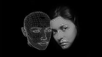 A human and an AI-created human replica, illustrating the intersection of technology and humanity