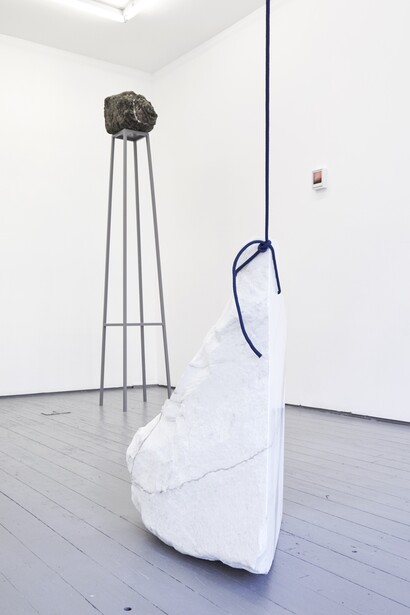 Amy Stephens, Land Reland, Installation image with Statuario and The Landing, London