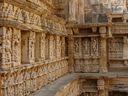 Visitors to Rani ki Vav can admire its stunning multi-tiered design, beautifully adorned with mythological figures and motifs, making it an essential destination for history enthusiasts and those seeking to explore India’s rich cultural heritage, Gujarat, India