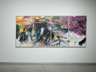 Jagath Weerasinghe, How many skies have fallen, exhibition view. Courtesy of Nature Morte