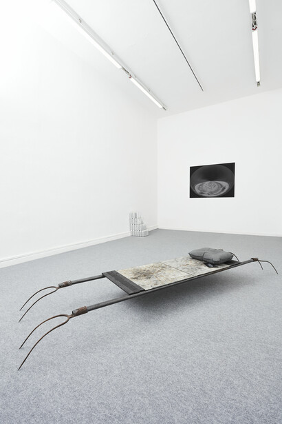 Edoardo Caimi, An hour, several weeks, few centuries, exhibition view. Courtesy of The Address