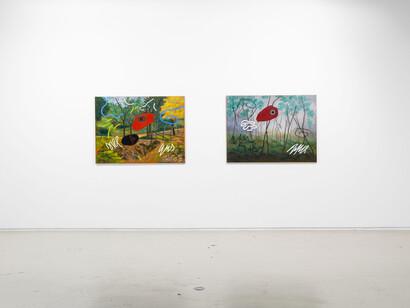 José María Córdoba, Figuras y sueños, vista de exhibición. Cortesía de Yusto / Giner