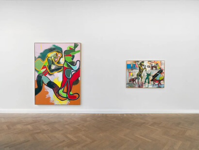 Daniel Richter, Funky dimes, exhibition view. Courtesy of GRIMM