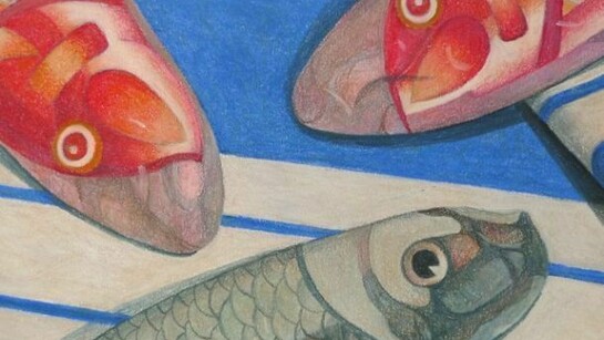 Aaron Kasmin, Fish, 2012, Coloured Pencil on Paper, 37.5 x 53 cm