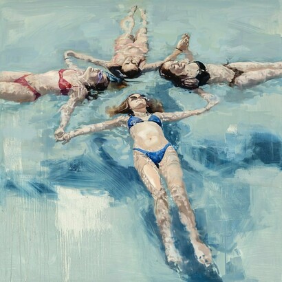 Diana Tremaine,
The Last Summer,
oil on canvas, 60 x 60 inches, 2023. Courtesy of the artist and Andra Norris Gallery