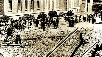 El barrio de San Lorenzo, Roma, en 1943, tras los bombardeos estadounidenses