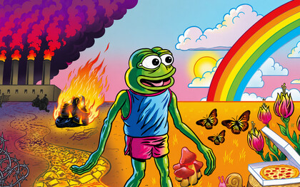 Poster de Feels Good Man (2020, detalle), documental que explora cómo un personaje de cómic aparentemente inocente terminó convertido en uno de los símbolos más controvertidos de la cultura digital contemporánea