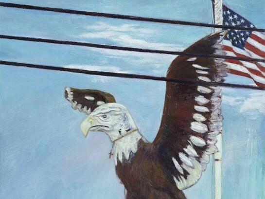 Keith Mayerson, American Eagle, 2012, oil on linen, 40 x 30 inches