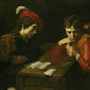 Valentin de Boulogne, Les tricheurs , vers 1614. Huile sur toile, 94,5x137 cm Gemäldegalerie Alte Meister, Staatliche Kunstsammlungen Dresden © BPK, Dresden Gemäldegalerie Alte Meister / Hans-Peter Kleist, dist. RMN-GP.