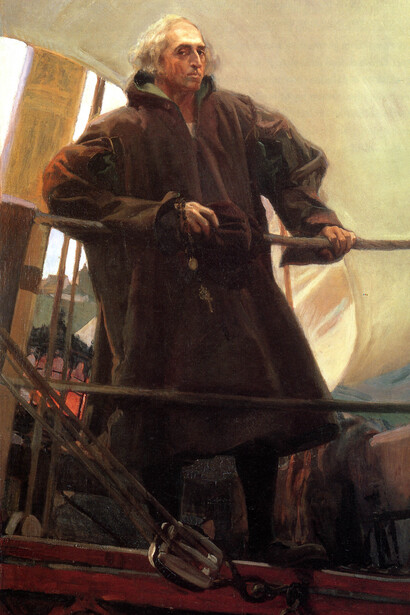 Joaquín Sorolla; Cristóbal Colón saliendo del puerto de Palos, 1910 (detalle)