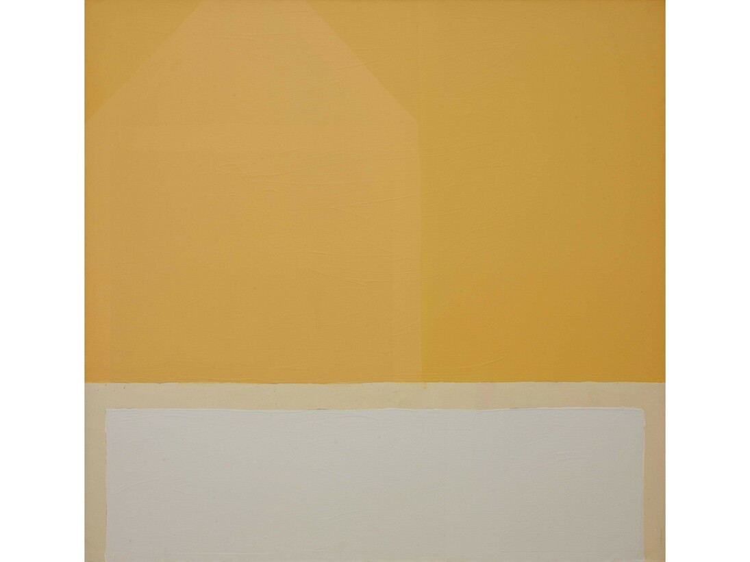 James Bishop, Avant le Jour, 1986, Oil on canvas, 66 9/16 x 67 11/16 inches (169 x 172 cm). © 2014 James Bishop; courtesy of David Zwirner, New York/London
