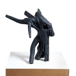 Cícero Alves dos Santos (Véio), O cão cucho, 2014, Tinta Acrílica e Madeira, 45 x 44 x 33 cm. ©João Liberato