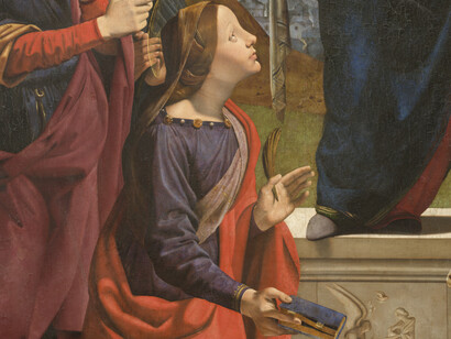 Piero Di Cosimo, Incarnazione di Cristo, particolare, Santa Caterina d'Alessandria