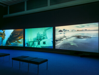 Various artists, Deep waters, four artists and the sea, exhibition view. Courtesy of MFA