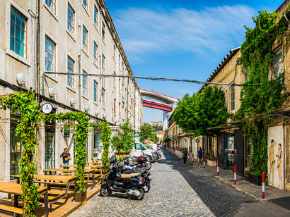 Formerly an industrial textile complex, LX Factory is now a thriving cultural and creative destination in Lisbon, Portugal