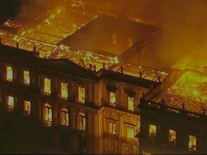 O Museu Nacional do Brasil pegou fogo no Rio de Janeiro, em 2018