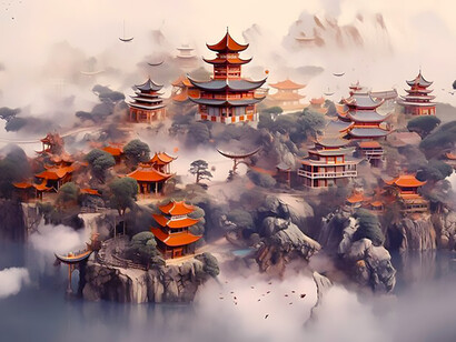 Embark on a visual journey through traditional ancient Chinese cultural landscapes depicted in illustrations, offering a window into the profound wisdom of Taoism and its relevance to the modern understanding of synchronicity