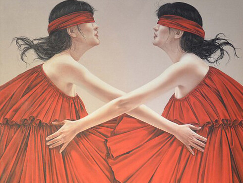 Yang Peng, Face to Face, 2014
Oil on canvas, 63 x 63 inches (160 x 160 cm)