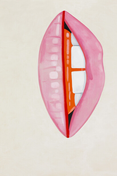 Brian Calvin, Eternal Lips, 2014, Acrylic and flashe on canvas, 60 x 48 inches (152.4 x 121.9 cm). Courtesy Anton Kern Gallery, New York
