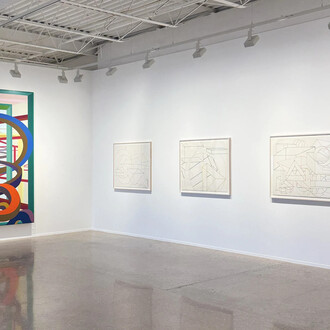 Al Held, Constructing abstraction, exhibition view. Courtesy of David Klein Gallery