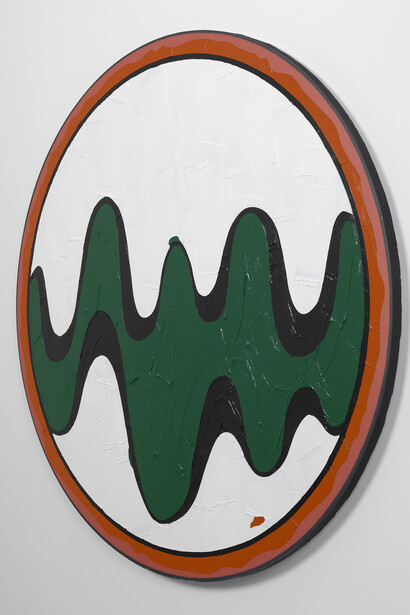 Walt Disney Production 1947-2014 nº 11, 2014, Ex. unique, Acrylic on inkjet print, Ø 170 x 4 cm / 67 Ø x 1 1/5 inches, Courtesy Massimo De Carlo London/Milan, Photo by Todd White