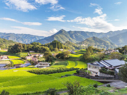 Takachiho agricultural village in Miyazaki, Kyushu, Japan, known for its lush landscapes and traditional farming practices