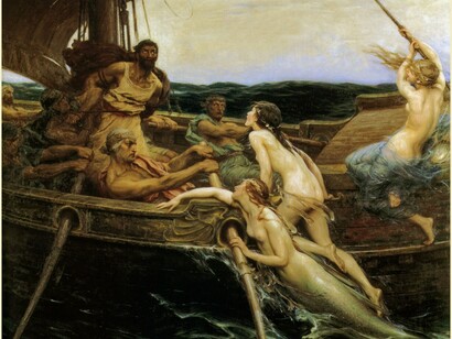 Herbert James Draper, Ulises y las sirenas, 1909.
No escuchar el canto de las sirenas, si quieres regresar a tu hogar