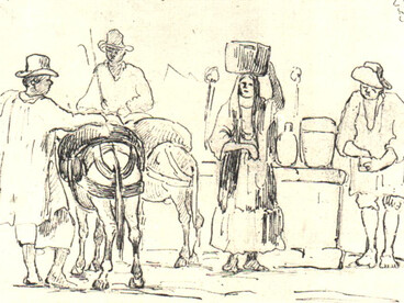 Camille Pissarro, Escenas del mercado, c. 1853