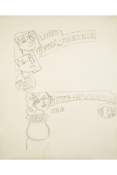 Andy Warhol, Look Years Younger, about 1962, Graphite on paper, 24 x 18 in. © 2014 The Andy Warhol Foundation for the Visual Arts, Inc. / Artists Rights Society (ARS), New York