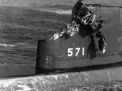 Il sottomarino Nautilus dopo un incidente
