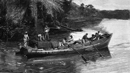 Boteros en el San Juan, a mediados del siglo XIX