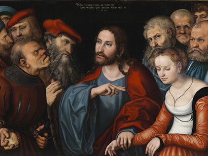 Lucas Cranach the Elder , Jesus and the Woman caught in Adultery, 1532, Szépművészeti Múzeum / Budapest, 2017/ Foto: Dénes Józsa