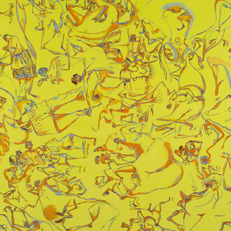 Sue Williams, Darklight, 1996, Oil on canvas, 72 x 84 inches; 182.9 x 213.4 cm