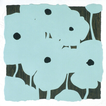 Donald Sultan, Blue Flowers, 2003. Courtesy of Mixografia