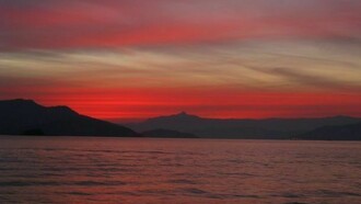 Extraordinary sunset in Ilha Grande