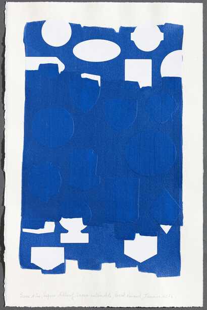 Pinaud, Pascal, Sans titre (14B02), 2014, Adhesive paper, automotiv lacquer on Arches paper, 59,5 x 42 x 3,5 cm © François Fernandez, Courtesy Galerie Natalie Obadia, Paris/Bruxelles