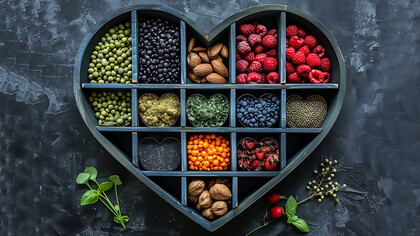 Superfoods in the shape of a heart