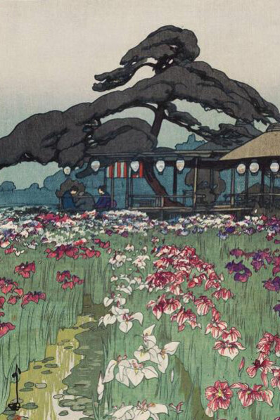 Yoshida Hiroshi, Iris garden in Horikiri, from the series Twelve scenes of Tokyo (detail), Shōwa era, 1928 (Shōwa 3). Courtesy of MFA