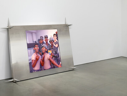Jordan Wolfson, exhibition view. Courtesy of Gagosian Gallery