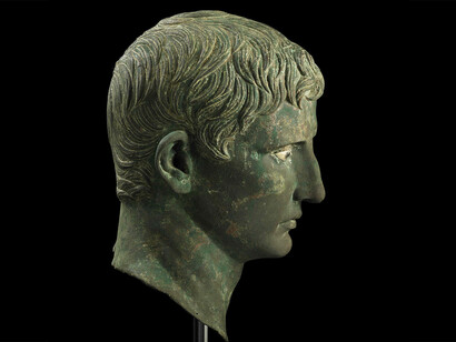 The Meroë Head of Augustus, Bronze head from an over-life-sized statue of Augustus, likely made in Africa, Egypt, C.27BC - 25BC. Excavated, Africa, Sudan, 1910. © The Trustees of the British Museum
