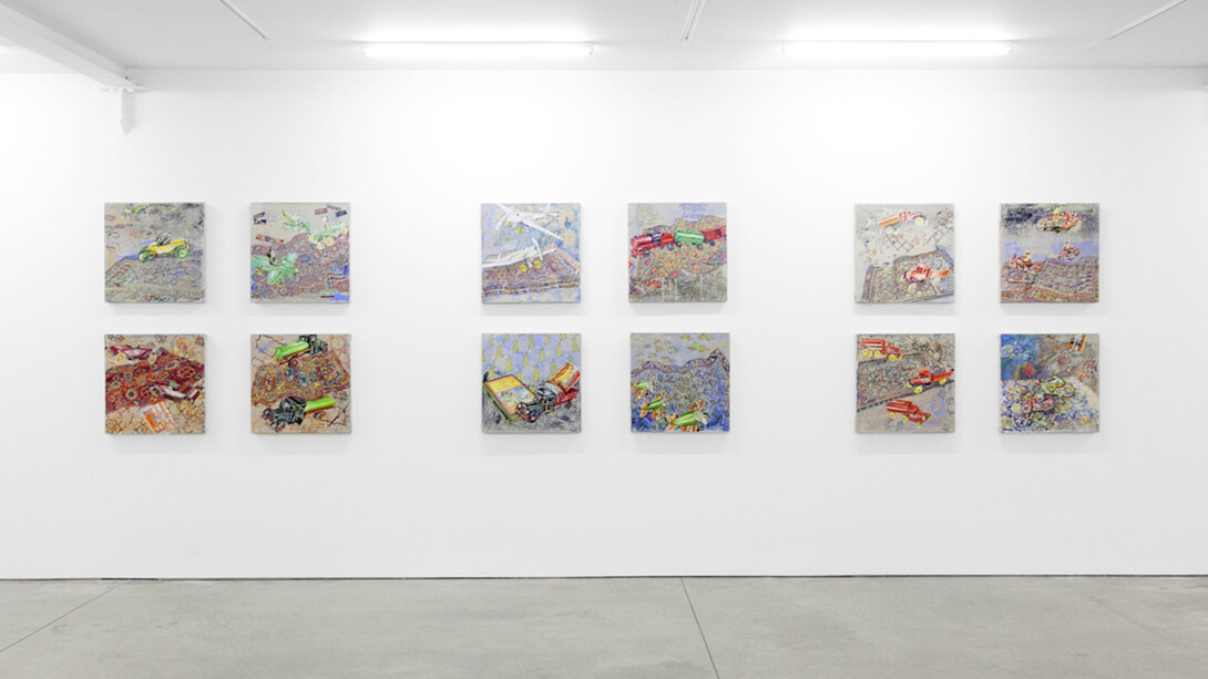 Installation view of David Schorr: Flying Carpets. Courtesy of Ryan Lee, New York.