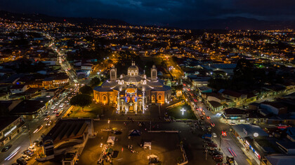 Vista aérea de Cartago, Costa Rica, ciudad natal de Mario Sancho Jiménez