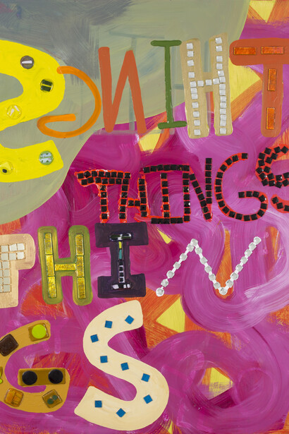 Samuel Jablon, Things, 2014, Acrylic glass tile, dichroic glass, fused glass on wood, 60 x 48. Courtesy of the artist and Freight+Volume