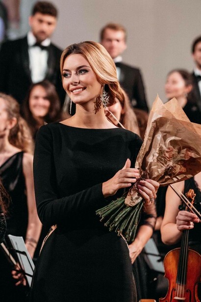 Il soprano Daria Davidoff a fine concerto