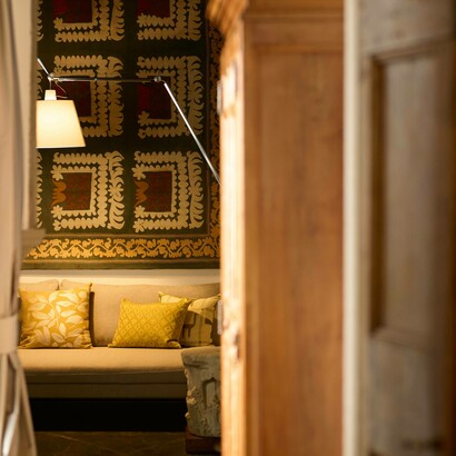 Dettaglio degli interni a Palazzo delle Pietre, Roma, Italia