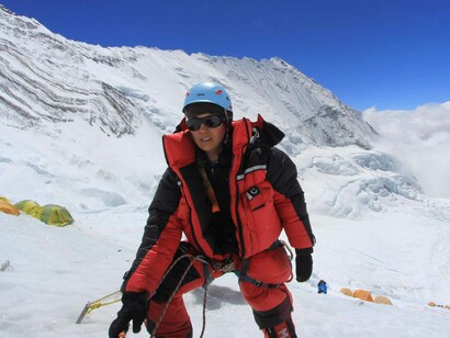 Samina Baig looks intense in the cold elements as she attempts to keep pushing on until she reaches the summit 