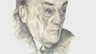 Dibujo a lápiz del poeta Alfredo Gómez Gil