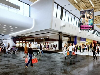 Área de compras en un centro comercial