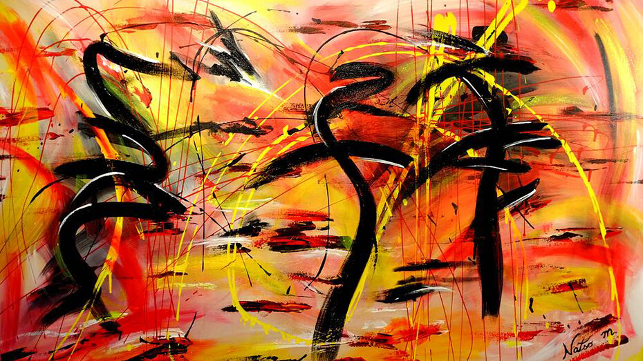 Natso, Alive and Dancing, Acrylic on Canvas, 36" x 60"