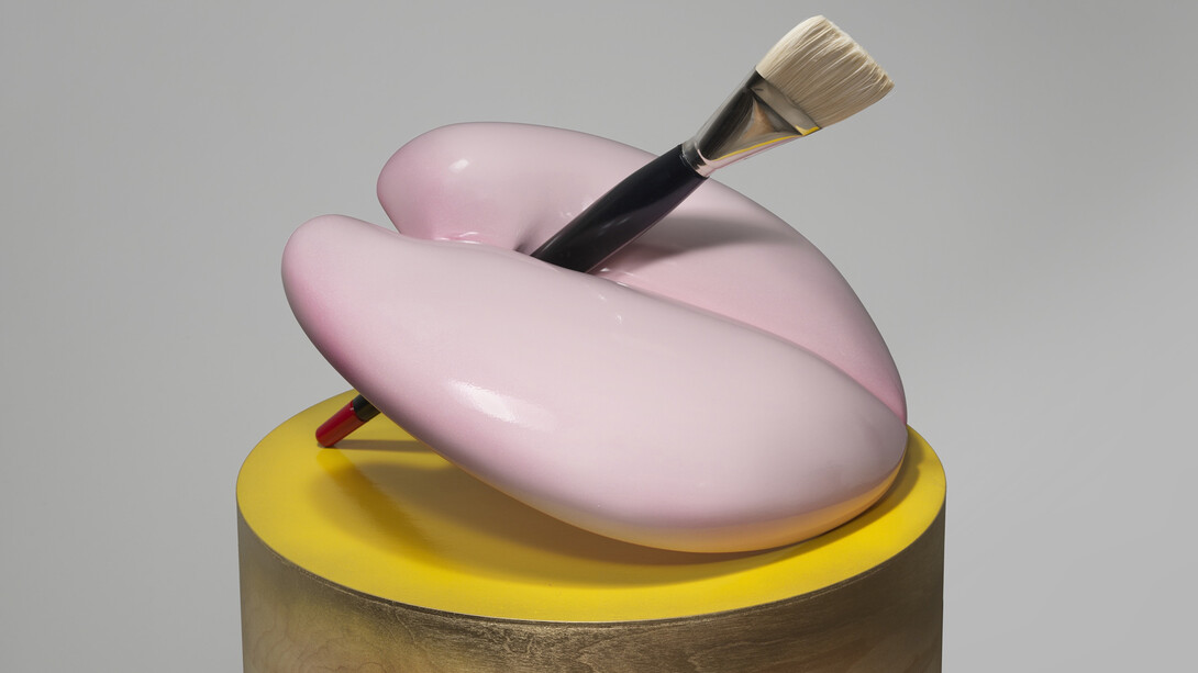 Richard Jackson, Palette, 2012, Résine, bois, pinceau, 137,5 x 46 x 46 cm / 54 1/8 x 18 1/8 x 18 1/8 inches, Edition de 3, Courtesy de l'artiste, Hauser & Wirth et Galerie G-P & N Vallois, Paris